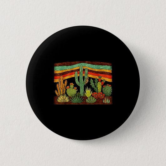 Kaktus Wüsten Sonne Boho Western Wild West Ästheti Button (Vorderseite)