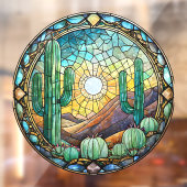 Kaktus-Wüstenszene aus gefestigtem Glas Fensteraufkleber (Blatt 2)