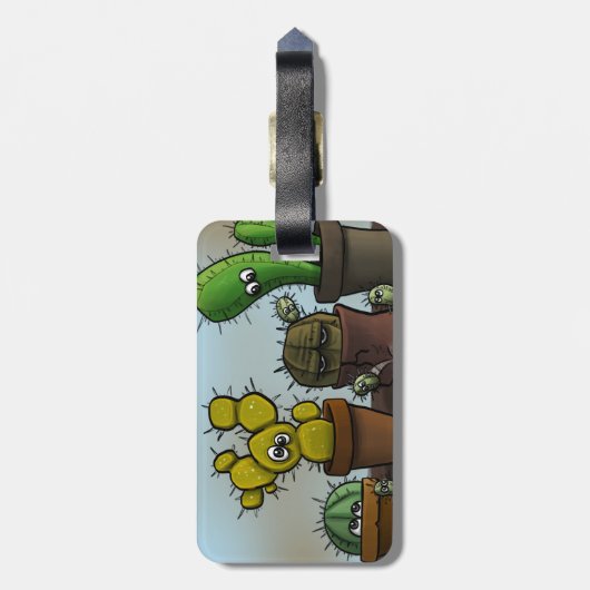 Kaktus-Zeichen Gepäckanhänger (Rückseite vertikal)