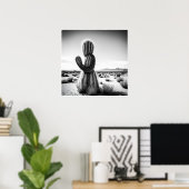 Kaktus zeigen - Kunstdrucken Poster (Heimbüro)