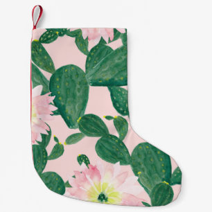 Kaktusblüten: Aquarellmalerei Kleiner Weihnachtsstrumpf