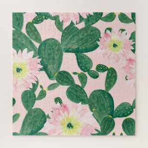 Kaktusblüten: Aquarellmalerei Puzzle