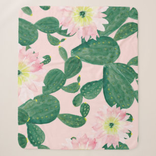 Kaktusblüten: Aquarellmalerei Sherpadecke