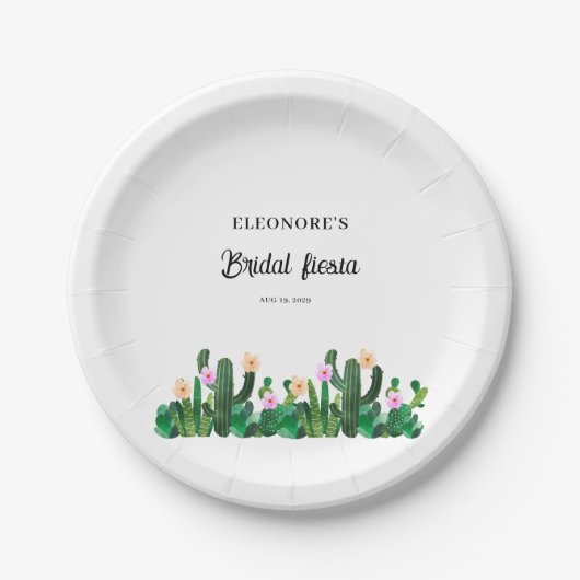 Kaktusblüten  Braut-Fest Pappteller (Vorderseite)