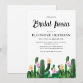 Kaktusblüten Braut Fiesta Einladung (Vorne/Hinten)