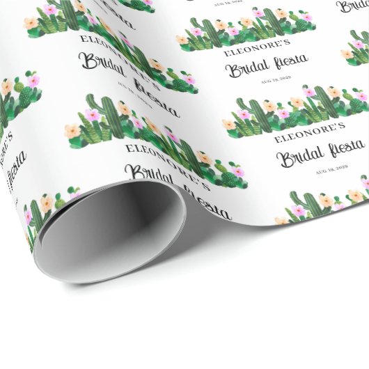 Kaktusblüten Braut-Fiesta Geschenkpapier (Rolleneckpunkt)