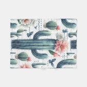 Kaktusblüten Fleecedecke (Vorderseite (Horizontal))