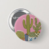 Kaktusblüten Rosa Button (Vorne & Hinten)
