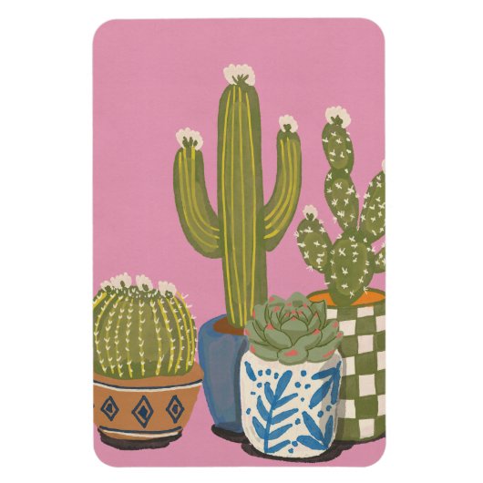Kaktusblüten Rosa Magnet (Vertikal)