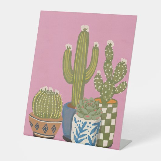 Kaktusblüten Rosa Sockelschild (Vorderseite)