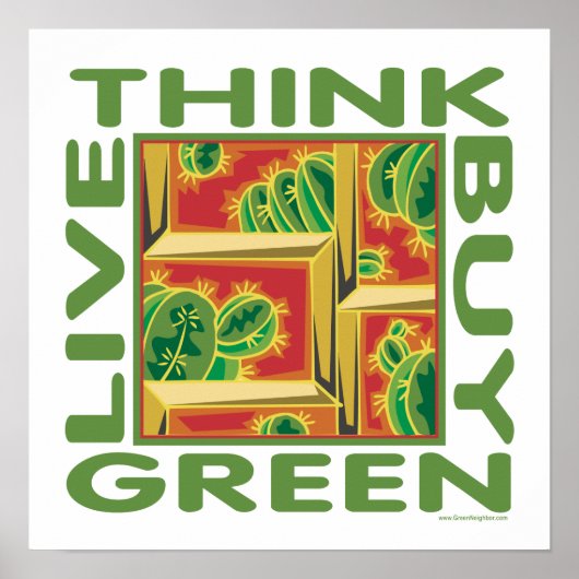 Kaktusdesign Poster (Vorne)