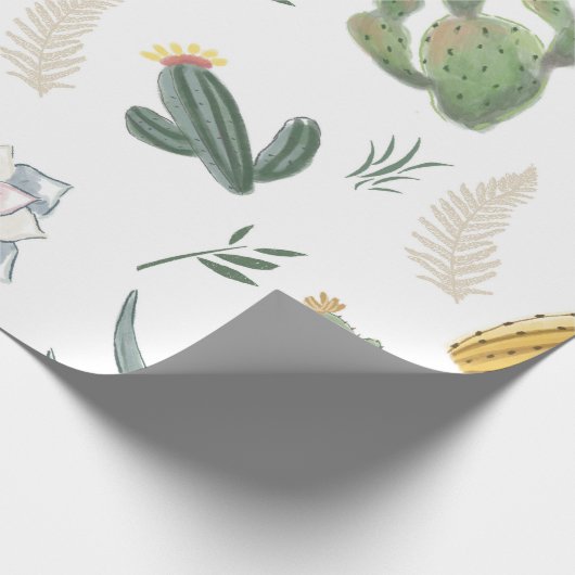 Kaktusentwurf Geschenkpapier (Ecke)