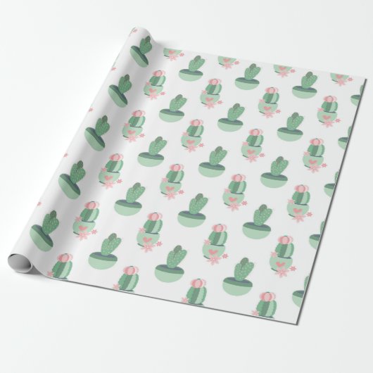 Kaktusgarten-Muster Geschenkpapier (Ungerollt)