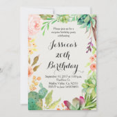 Kaktusgeburtstagseinladung Einladung (Vorderseite)