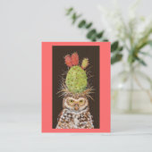 Kaktushut mit Postkarte (Stehend Vorderseite)