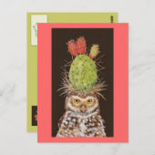 Kaktushut mit Postkarte (Vorne/Hinten)