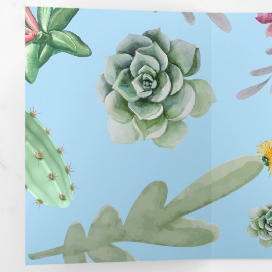 Kaktusmuster 10 dreifach gefaltete urlaubskarte (Innen Erste Seite)