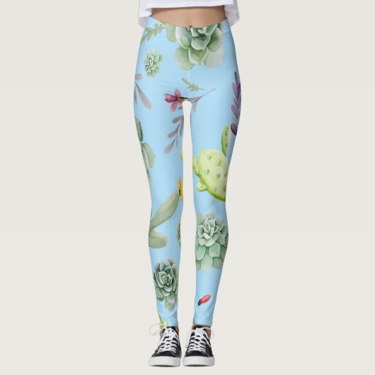 Kaktusmuster 10 leggings (Vorderseite)