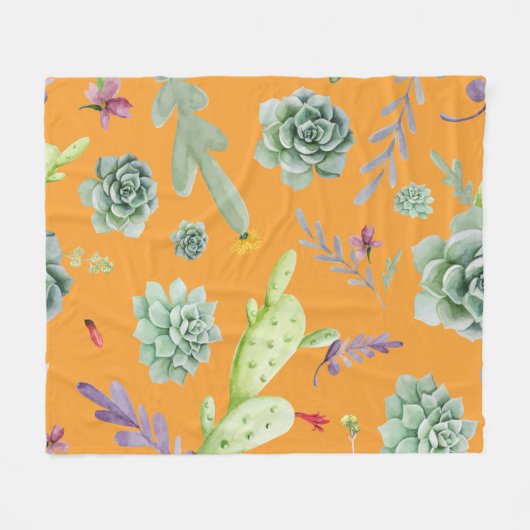 Kaktusmuster 11 fleecedecke (Vorderseite (Horizontal))