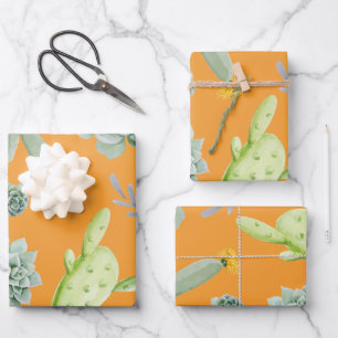 Kaktusmuster 11 geschenkpapier set