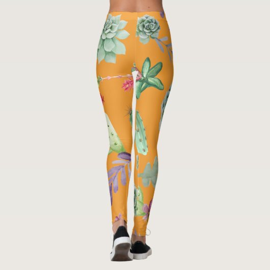 Kaktusmuster 11 leggings (Rückseite)