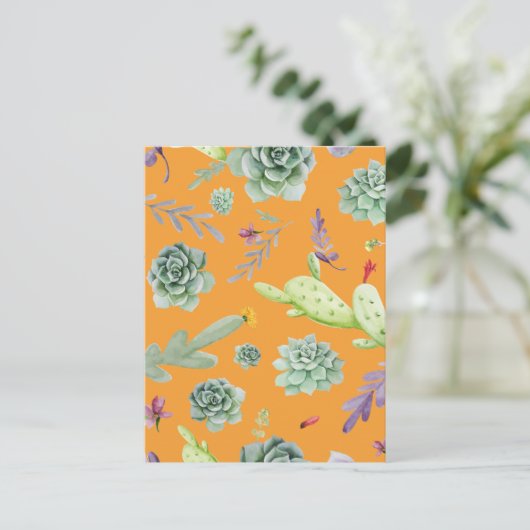 Kaktusmuster 11 postkarte (Stehend Vorderseite)