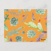 Kaktusmuster 11 postkarte (Rückseite)