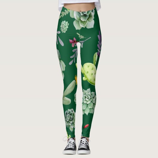 Kaktusmuster 3 leggings (Vorderseite)