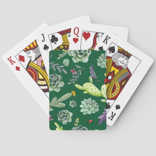 Kaktusmuster 3 spielkarten (Rückseite)