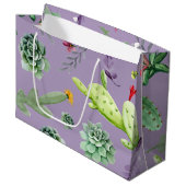 Kaktusmuster 7 große geschenktüte (Vorderseite Schrägansicht)