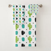 Kaktusmuster Badhandtuch Set (Insitu)