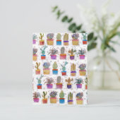 Kaktusmuster der Wasserfarbe Postkarte (Stehend Vorderseite)