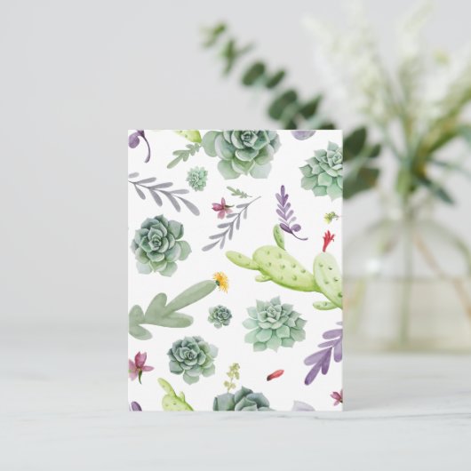 Kaktusmuster Postkarte (Stehend Vorderseite)