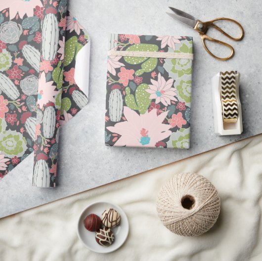 Kaktusmuster und Pflanze Geschenkpapier (Kunsthandwerk)