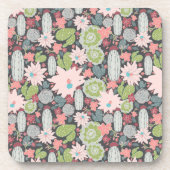 Kaktusmuster und Pflanze Getränkeuntersetzer (Vorderseite)