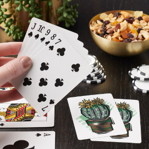 Kaktuspflanze in einem Topf Spielkarten