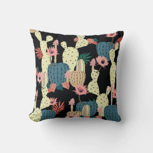Kaktuspflanze: Vintage Botanical Muster Kissen
