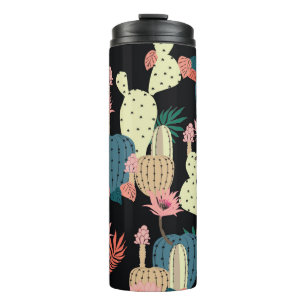 Kaktuspflanze: Vintage Botanical Muster Thermosbecher