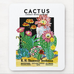 Kaktussamenpackungsetikett Mousepad