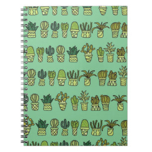Kaktussammlung: Handgezeichnetes Doodle-Set. Notizblock