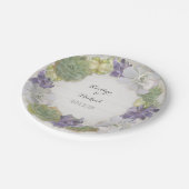 Kaktuswreath-Blatt-saftiges hölzernes Brautparty Pappteller (Schrägansicht)