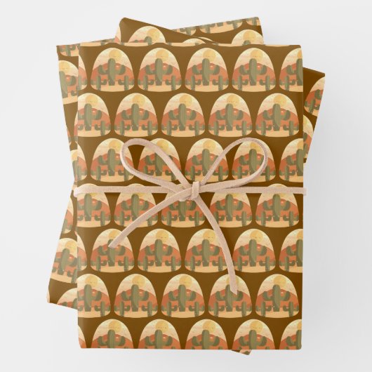 Kaktuswüste mit Sonne Geschenkpapier Set (Beispiel)