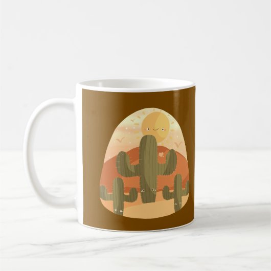 Kaktuswüste mit Sonne Kaffeetasse (Links)