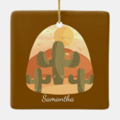 Kaktuswüste mit Sonne Keramikornament (Rückseite)