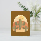 Kaktuswüste mit Sonne Postkarte (Stehend Vorderseite)