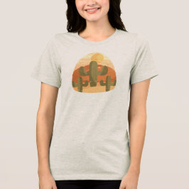 Kaktuswüste mit Sonne Tri-Blend Shirt