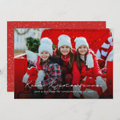 Kala Christouyenna horizontal griechisch Feiertagskarte (Vorne/Hinten)