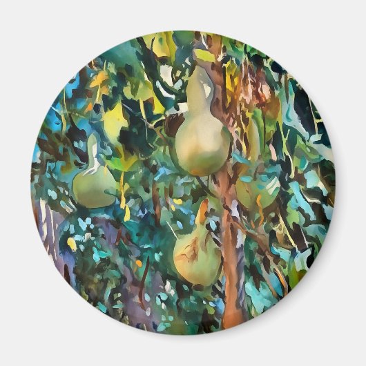 Kalabash Baumgürtel im Herbst Akrylkunst Magnet (Vorne)