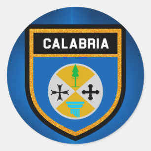 Kalabrien-Flagge Runder Aufkleber