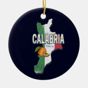 Kalabrien Italien Retro Region Karte Vintag Souven Keramik Ornament